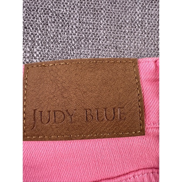 Judy Blue Jeans Women's 16W Garment Dyed Raw Hem Capris Hot Pink City Preppy - Picture 12 of 13